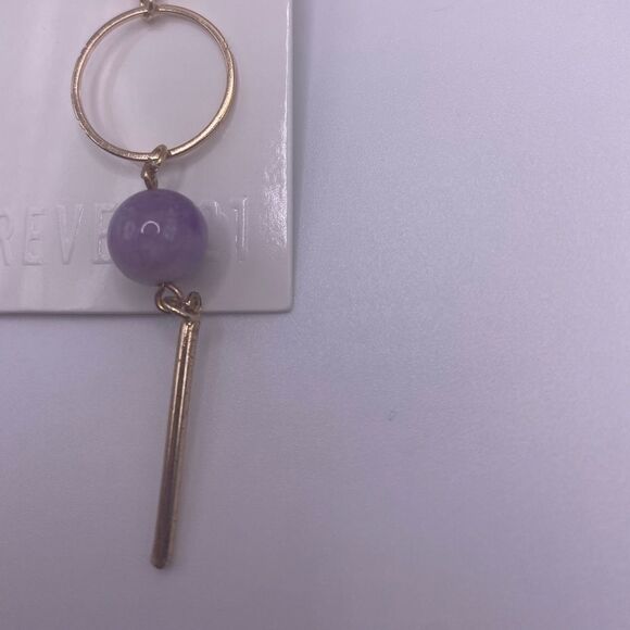 4/$20 Forever 21 Purple & Gold Drop Earrings - Picture 3 of 3